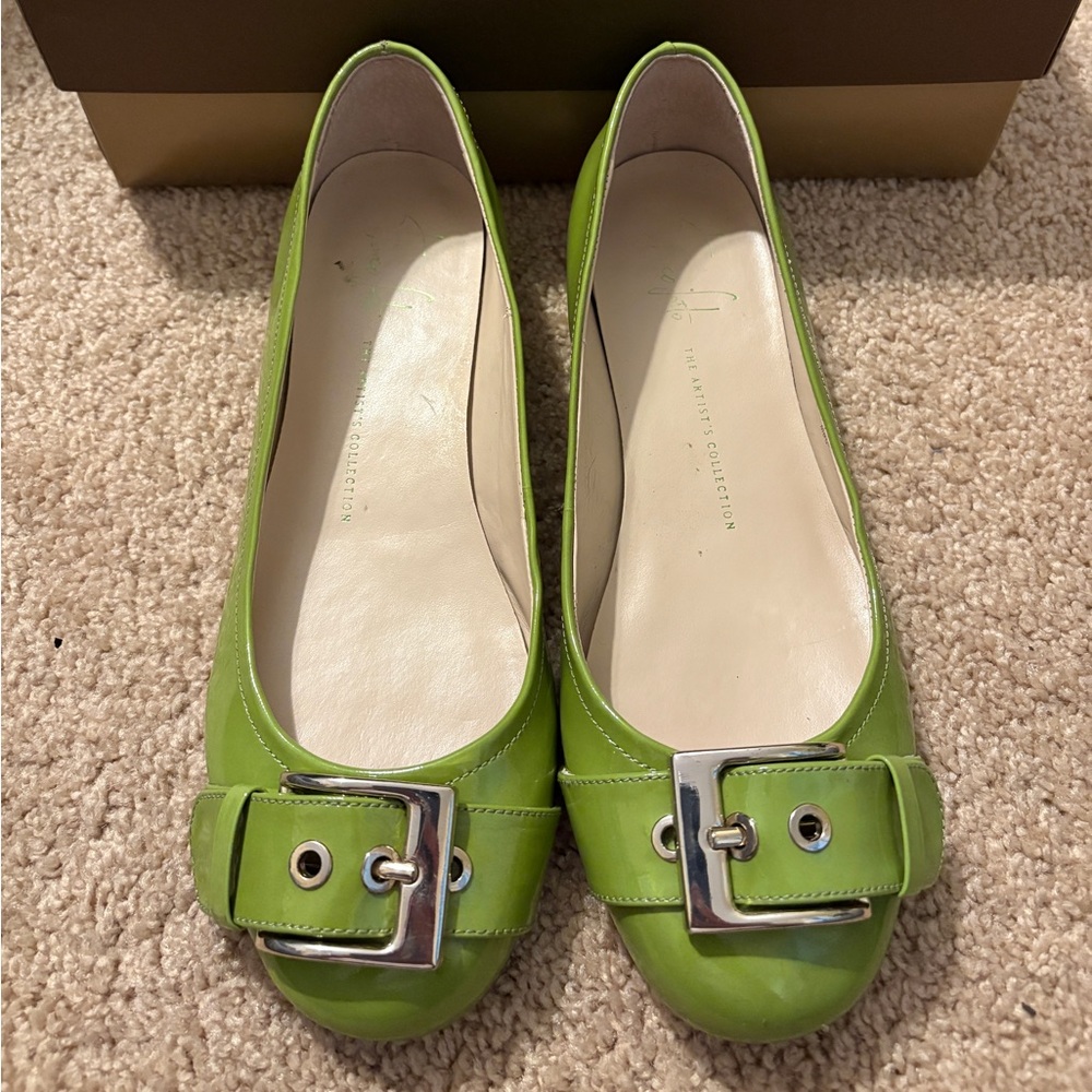 Franco Sarto Jesse Kiwi Mirage Flats with Silver Buckle